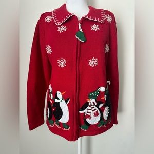 Vintage Festive Christmas Sweater Women’s Size Small